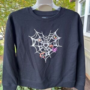 Cat & Jack Black Sweatshirt with Spider Web